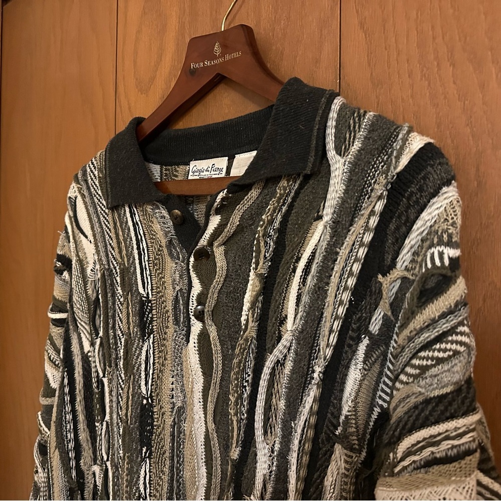COOGI-Style Men's Crewneck Sweater - Black, Gray, Cream